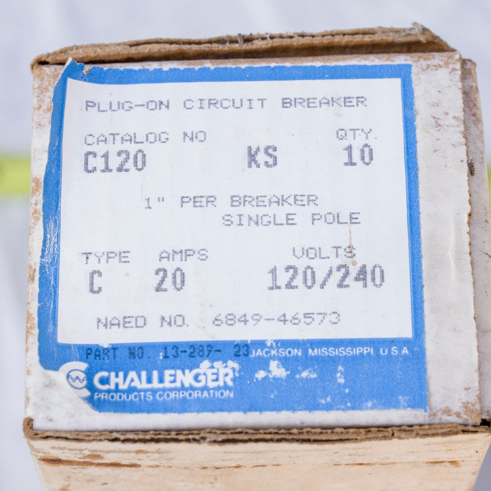 Challenger Style E16248 C130 C-130 1 Pole Amp Circuit Breaker Box of TEN