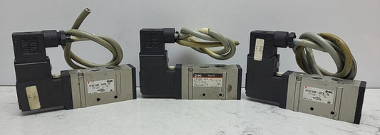3 Pack Smc VFS2130R-5DZB-02 Ported Solenoid Valve DC21-26V *USED See Pictures