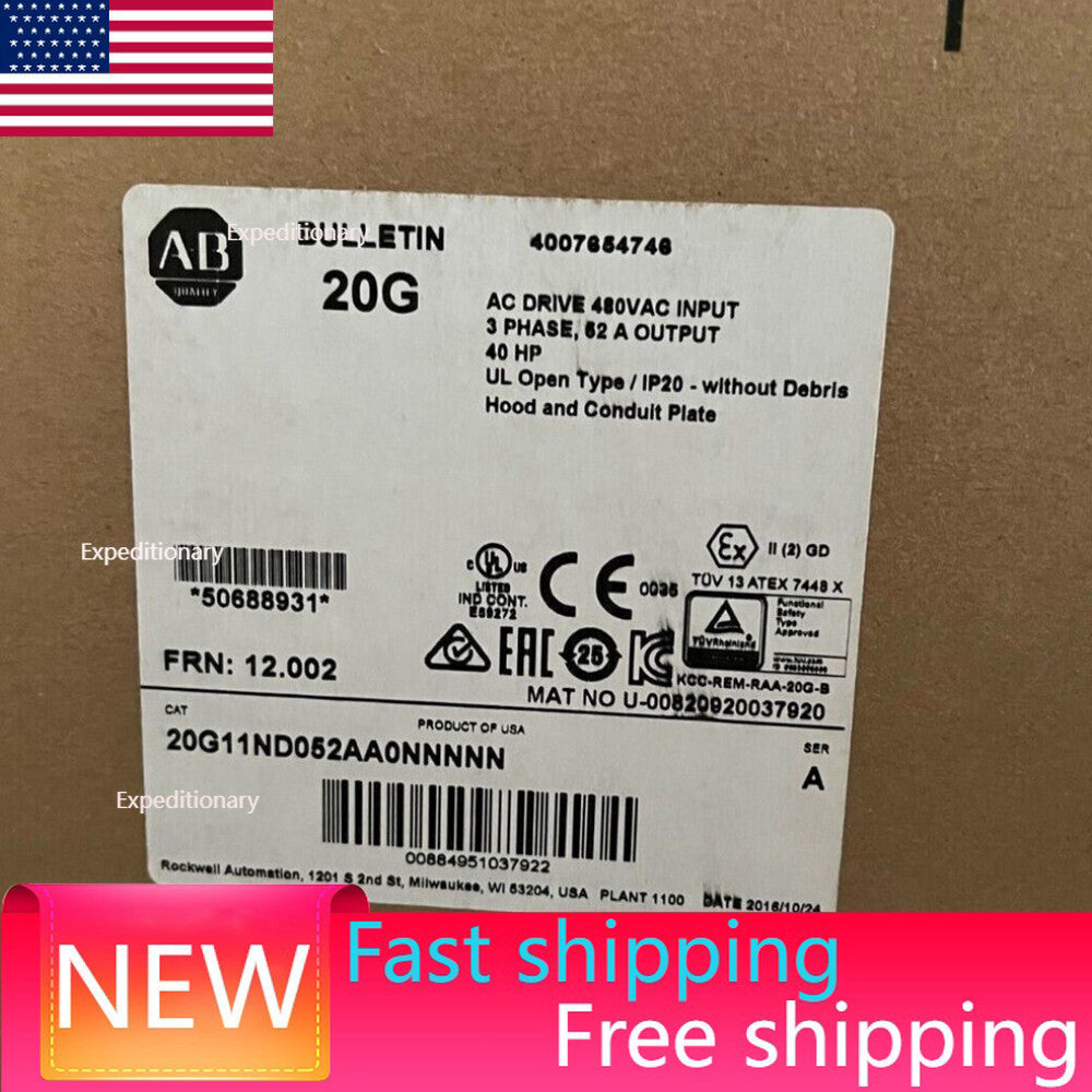 Allen-Bradley 20G11ND052AA0NNNNN/A Power Flex 755 480V AC 40HP 52A US Free Tax