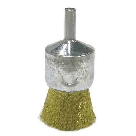 Weiler 93805 Crimped Wire End Wire Brush, Brass, 1"
