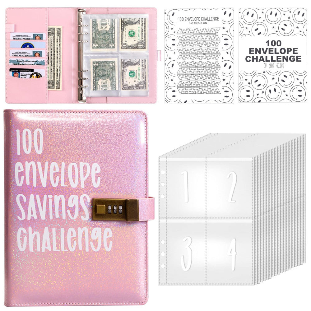 100 Envelopes Money Saving Challenge, Money Saving Budget Binder with Cash En...