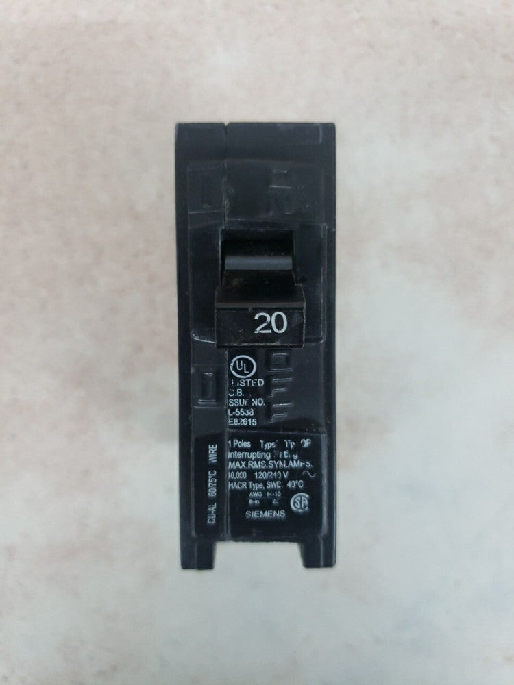 New Lot Of 3 Siemens Type QP Circuit Breaker Black 1-Pole 20A 120V Q120