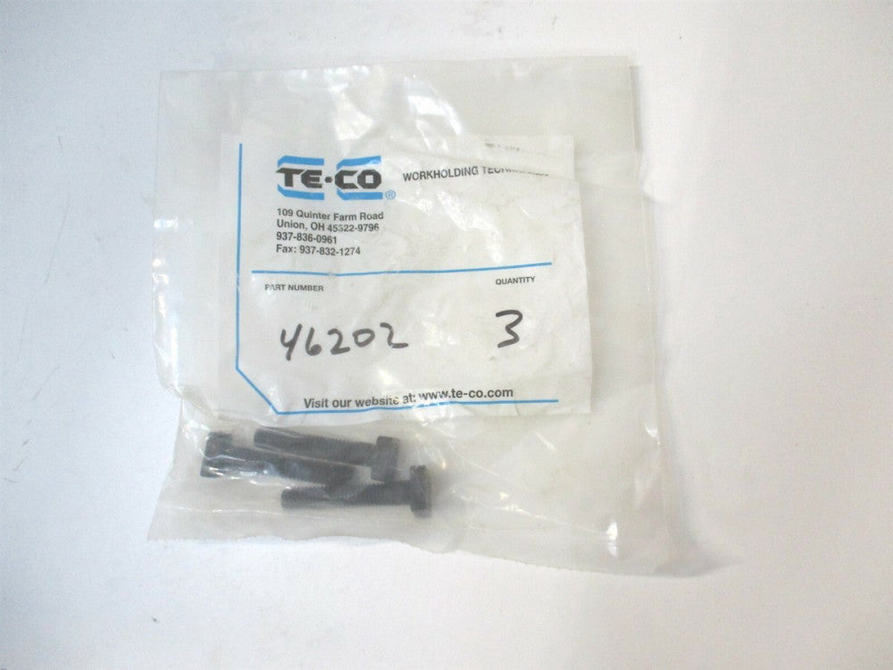 TE-CO (46202) 1/4" x 3/8" x 1-1/2" OAL Steel Black Oxide T-Bolt - Pack of 3