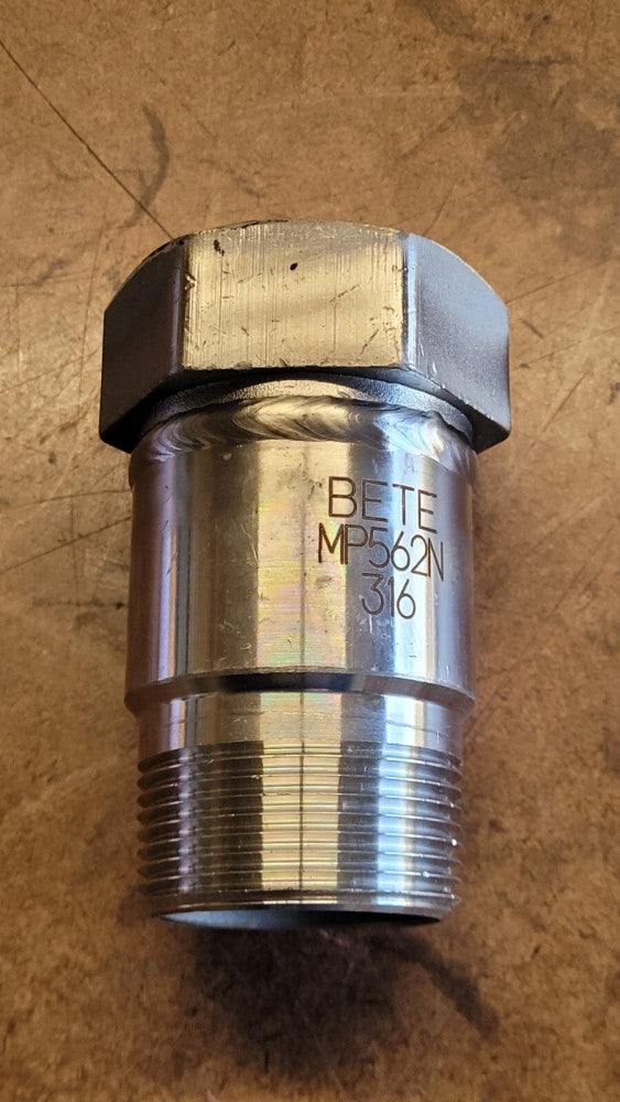 BETE MP562N 316 Stainless Steel Nozzle 1-1/4" NPT 2" Hex Head