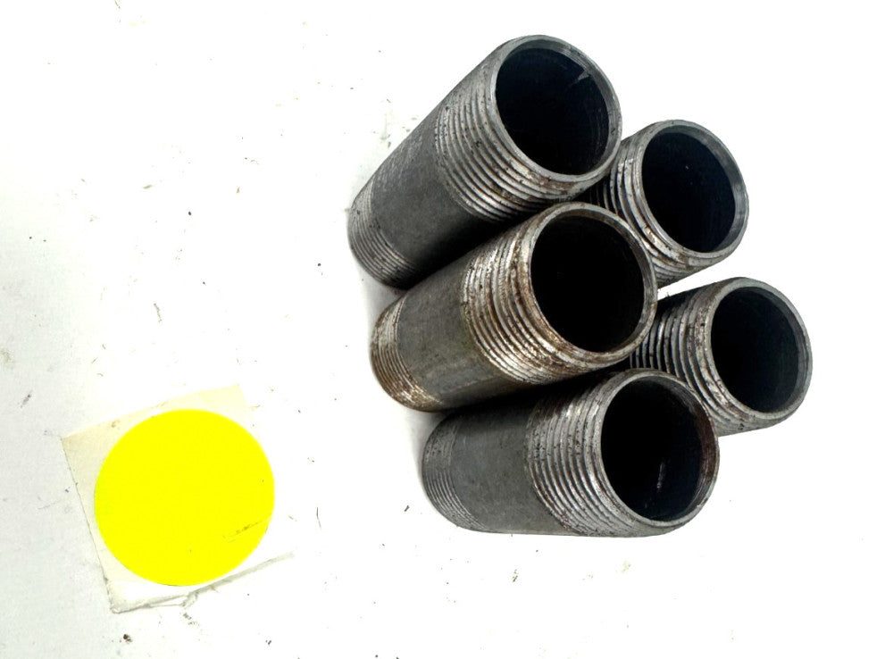 STEEL THREADED PIPE NIPPLE, 3/4" 2 3/8 TOTAL LENGTH LOT OF 5
