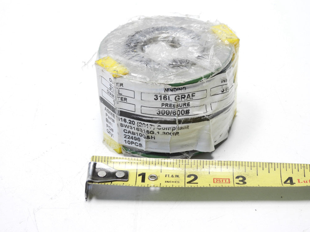 (10-Pack) TEADIT 1" Wirewound Gasket 300/600LB 316L GRAF SW316316G.130 