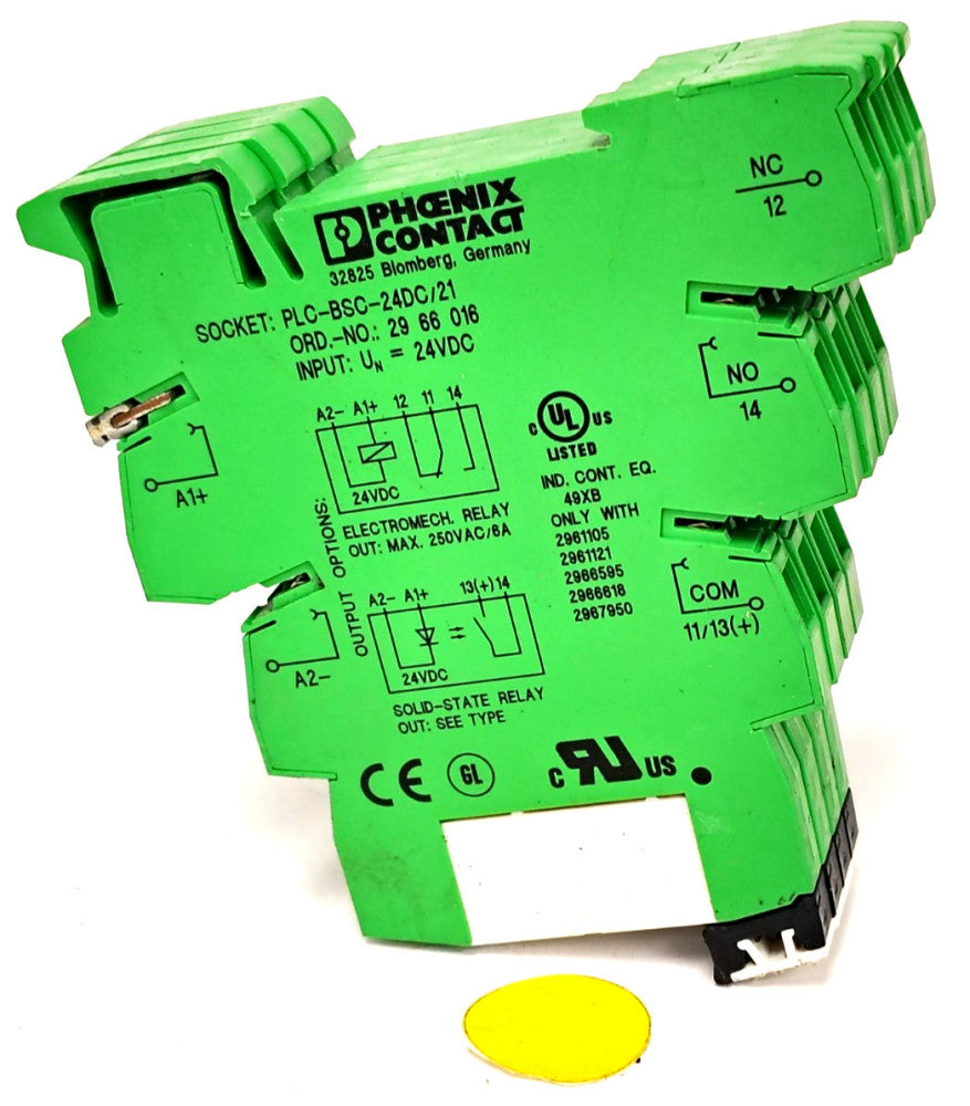 PHOENIX CONTACT MINATURE POWER RELAY PLC-BSC-24DC  24VDC