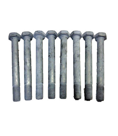 GALVANIZED 3/4IN-10X 6 1/2IN HEX CAP SCREWS ( LOT OF 8)