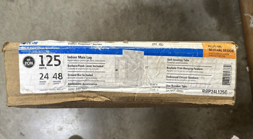 Eaton Cutler Hammer 125A Indoor Main Log 24 Spaces 48 Circuits BRP24L125G