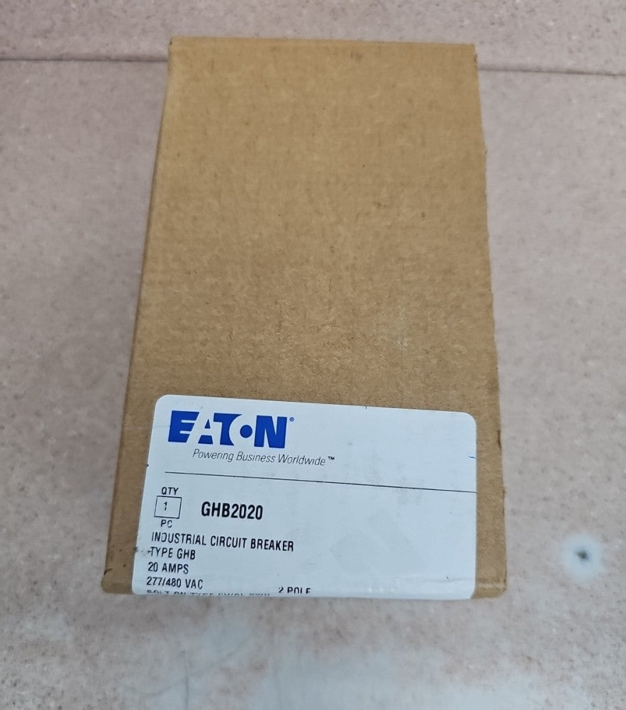 NIB - Eaton - GHB2020 - Two-Pole Molded Case Circuit Breaker, 20A, 480Y/277 Vac