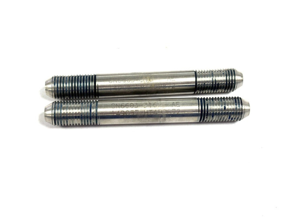 CN6603-31 STAINLESS STEEL PIPE NIPPLE 3/16" JIC TUBE SIZE,3/8-24 THREAD LOT OF 2