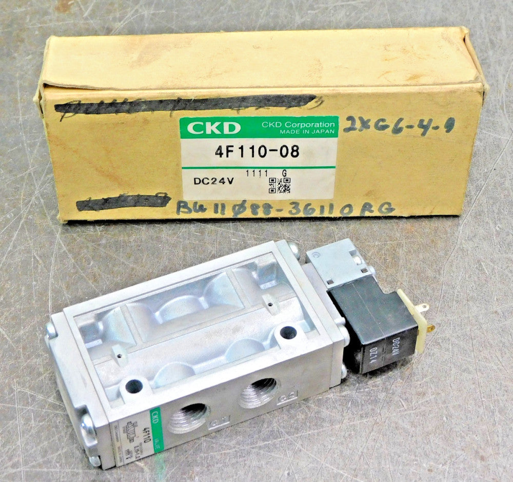CKD 4F110-08 Pilot Operated Solenoid Valve .15-1.0MPa 110V AC 24V DC