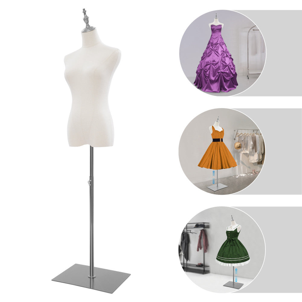 Portable Female Model Dress Form Mannequin Torso Manikin w/ Adjustable Stand NEW