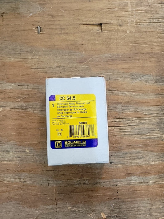 1- New Old Stock!  Square D  Overload Relay Thermal Unit CC54.5 