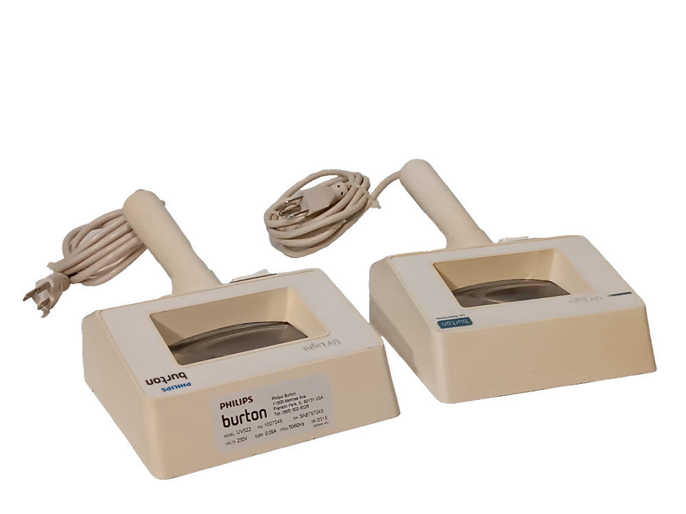 Lot of 2: Philips Burton, Luxo, Corded Medical UV lights, UV522, 1007048, 31602