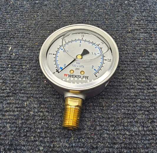 (QTY 3) Weksler 240723: 0-30PSI Pressure Gauge, 100 x kPa