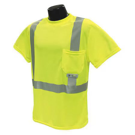 Radians St11-2Pgs-4X T-Shirt, Type R Class 2, R, Birdseye Mesh, Hi-Vis Green, 4X