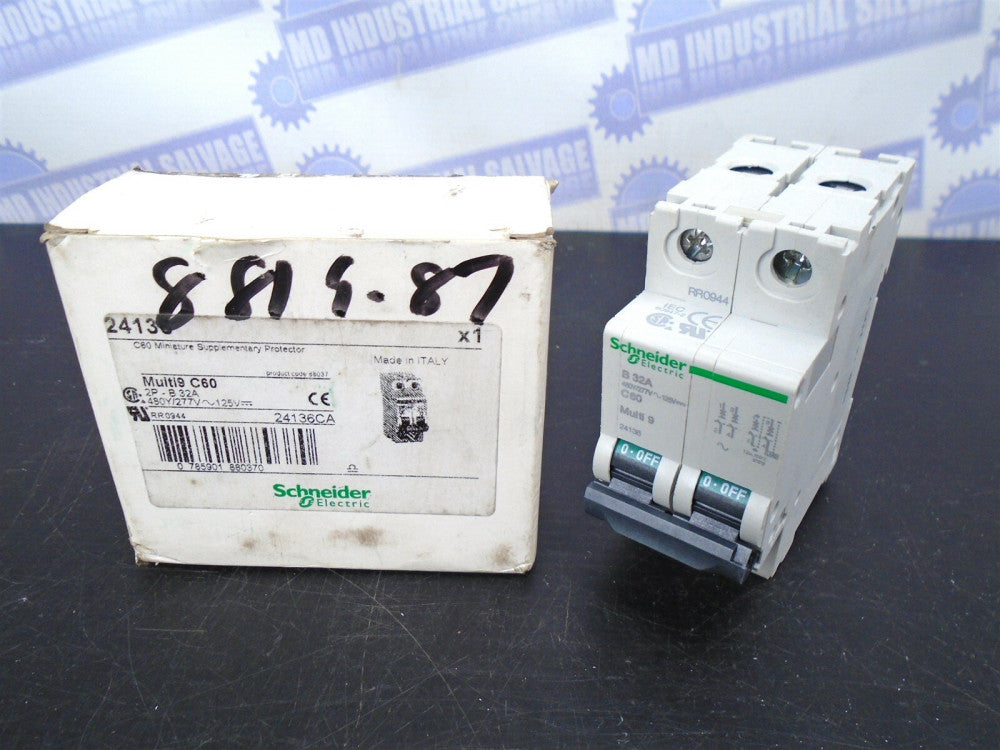 Schneider - 24136 Multi 9 C60 , 32A, 2PL - CIRCUT BREAKER - 240/415/440 VAC