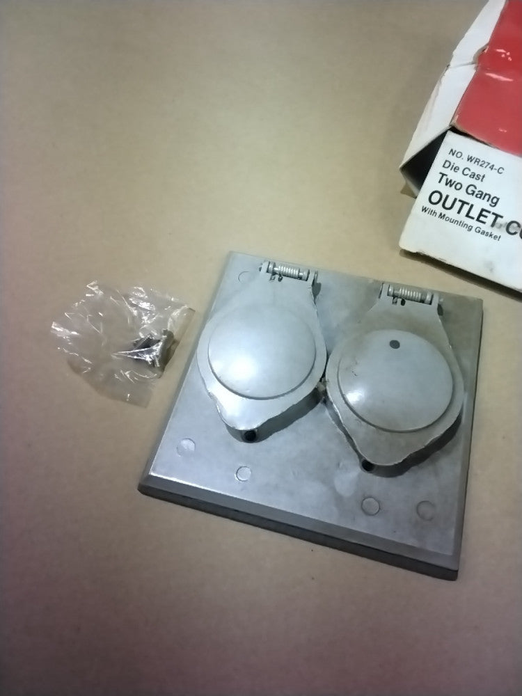 Perfect-Line Die Cast Two Gang Outlet Cover WR274-C