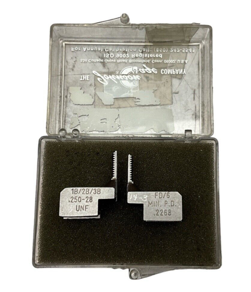 JOHNSON GAGE  .250-28 UNF  .2268  PD/5 Thread Gage / Comparator Segments