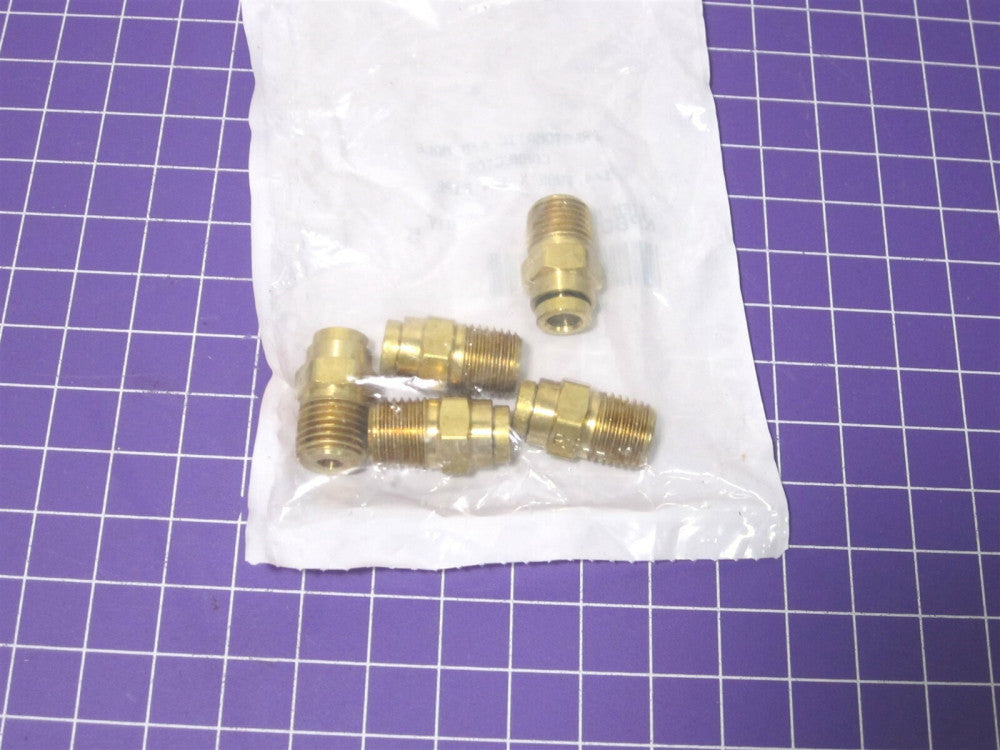 Parker (KP60781) 1/4" O.D. x 1/4" NPTF Brass Tube to Male NPT Pack of 5 USA Made