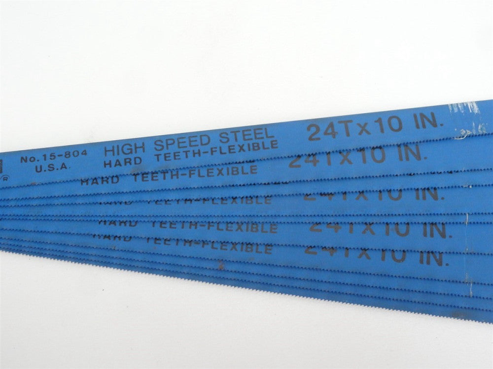 (Lot of 10) New Stanley 15-804 High Speed Flexible Steel 24T x 10" Hacksaw Blade