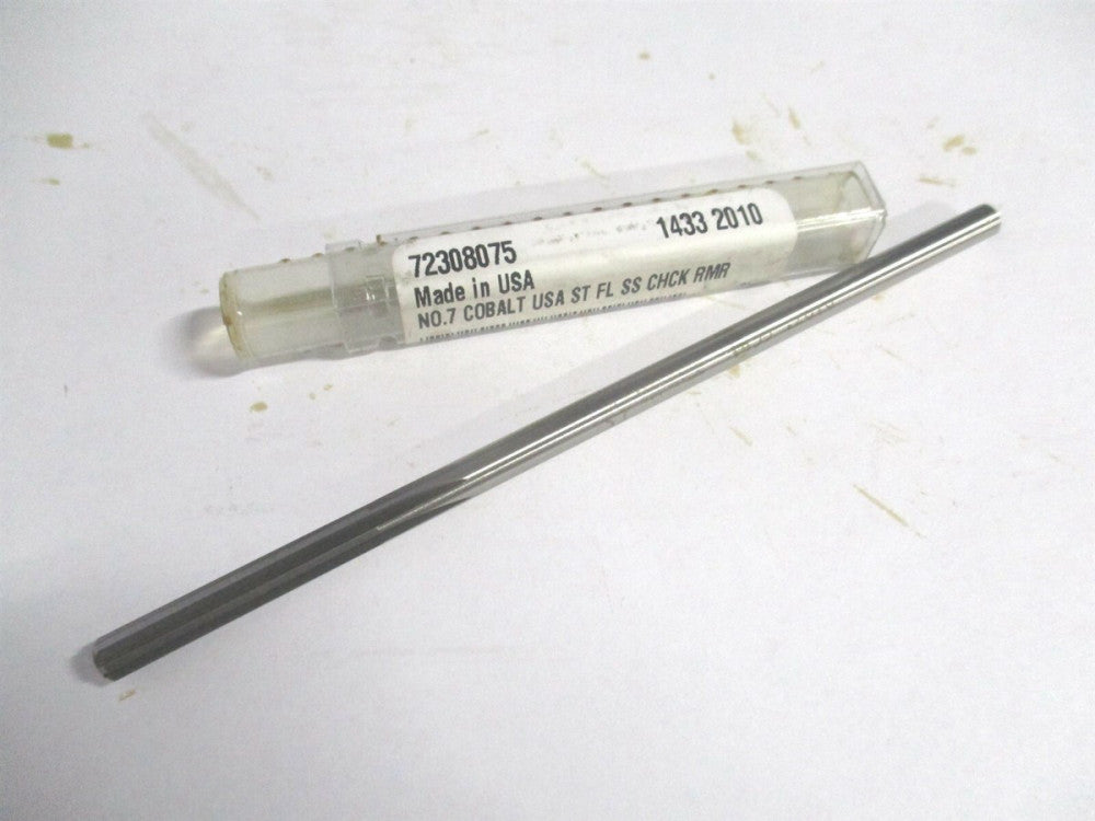 (1433-0.2010) #7 1-1/4" x 5" OAL Straight Shank Cobalt 6Fl Chucking Reamer 