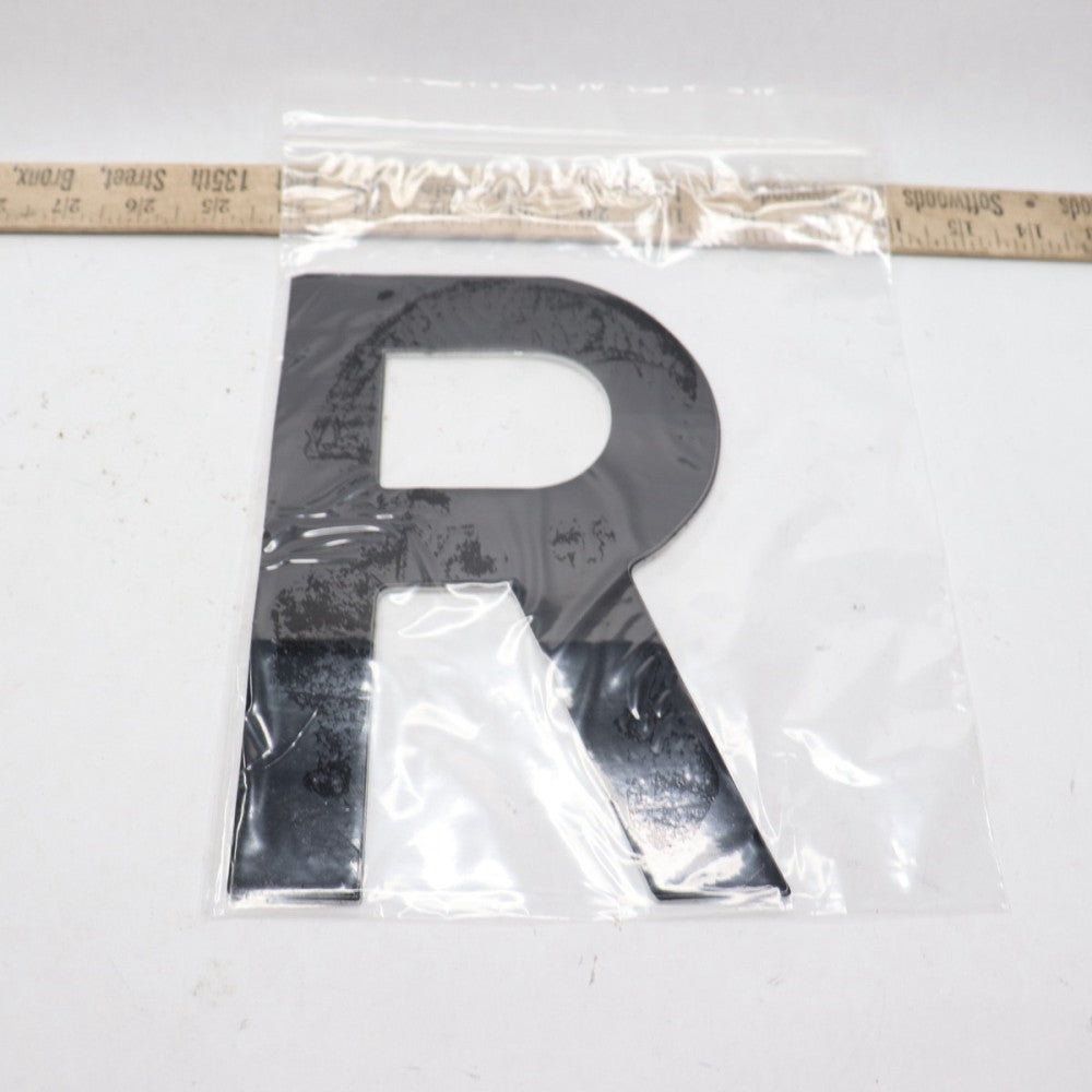 (10-Pk) Letter Label R Non-Reflective Gothic Black Die Cut 8"
