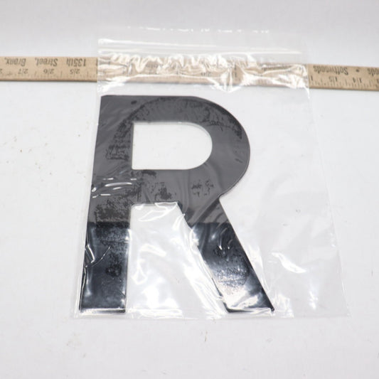 (10-Pk) Letter Label R Non-Reflective Gothic Black Die Cut 8"