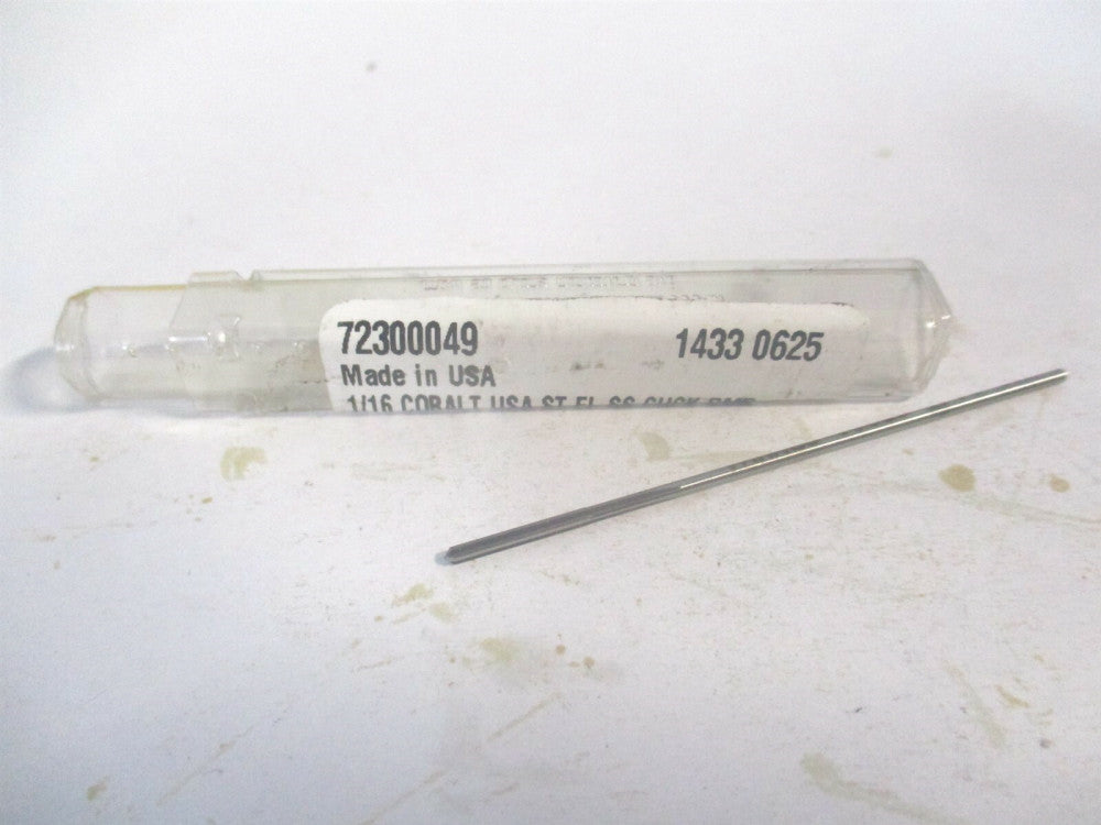 (1433-0.0625) 1/16 x 1/2" x 2-1/2" OAL Straight Flute Cobalt 4Fl Chucking Reamer