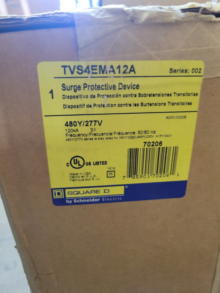 New Surplus Square D TVS4EMA12A Surgelogic 480Y/277V 3PH