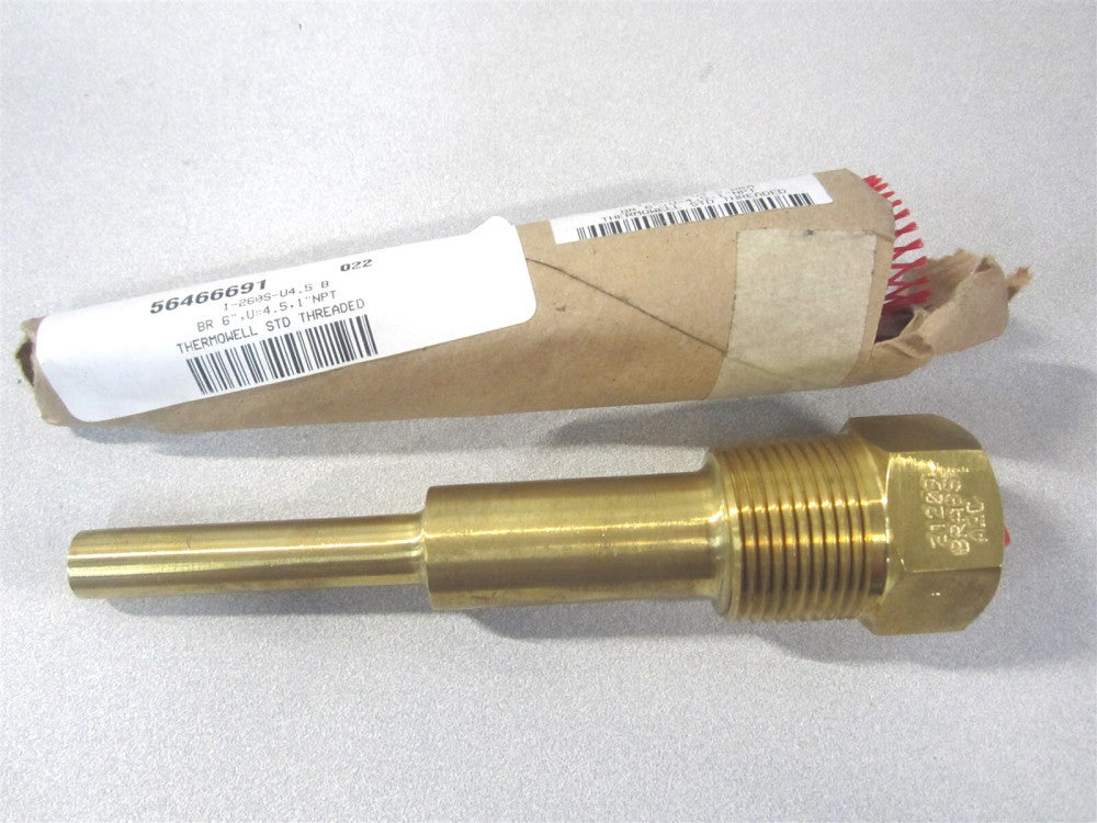 Alloy Engineering (1-260S-U4.5 BRA) 6" x 4-1/2" x 1" Brass Standard Thermowell