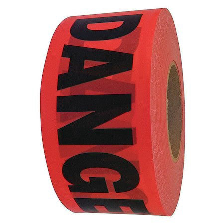 Zoro Select 14998 Barricade Tape, Danger, Red, 3 In Wide X 1,000 Ft Length,