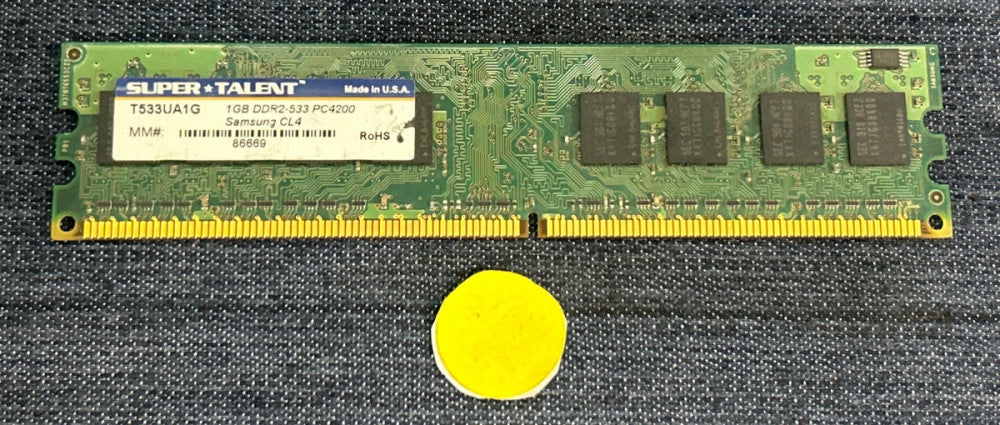 SUPER TALENT MEMORY MODULE T533UA1G 1GB DDR2-533 PC4200