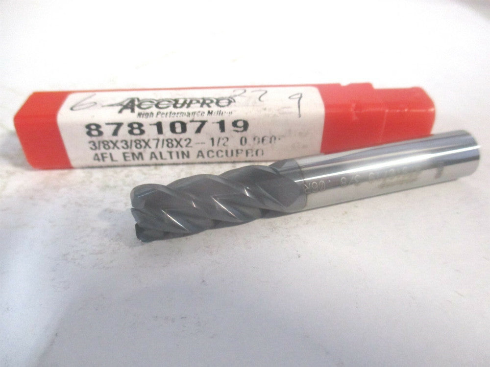 (12182554) 3/8" x 7/8" x 3/8" x 2-1/2" Solid Carbide 4Fl Corner Radius End Mill 