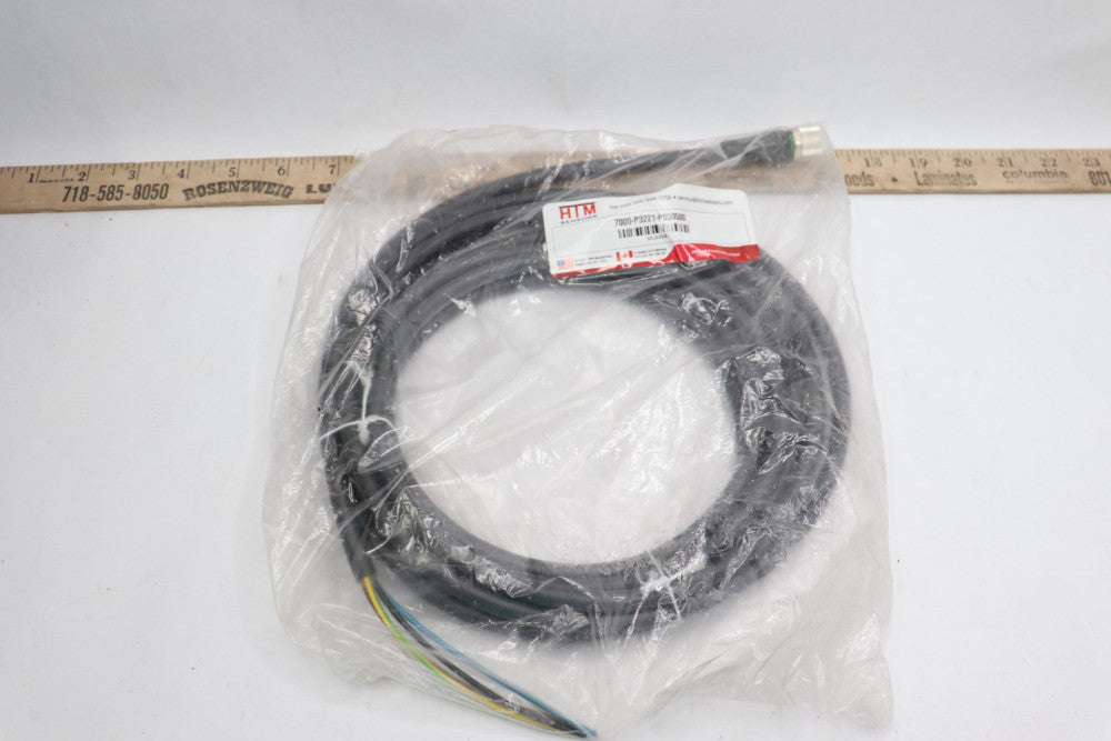 HTM Sensors Single-Ended Power Cordsets Straight Leads Nickel-Plated Zinc Black