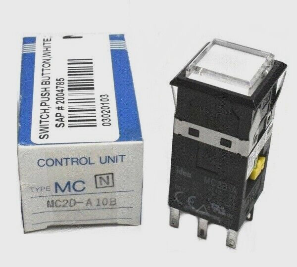 Idec MC2D-A10B Square White Illuminated Push Button Control Unit MC Series 