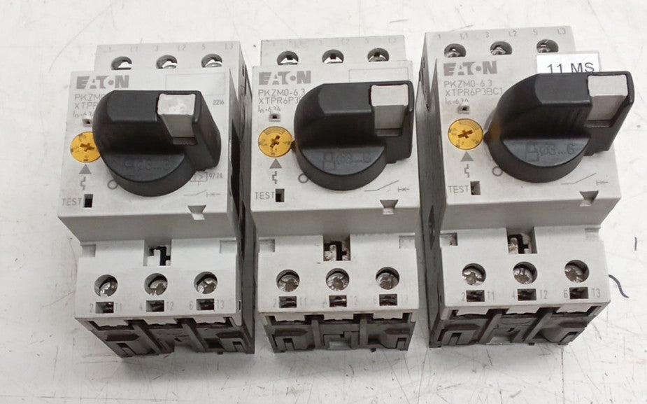 Eatom PKZM06.3 XTPR6P3BC1 Motor Controller Circuit Breaker (Lot Of 3)