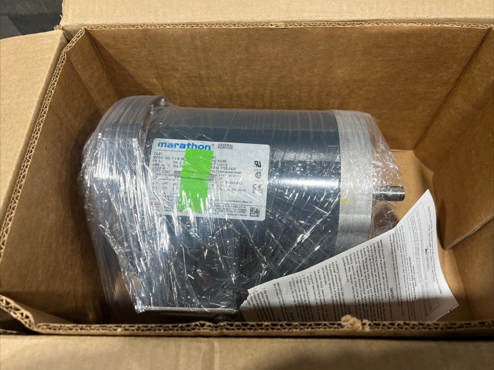 NOS Marathon Motors 056T17f5321 3-Phase General Purpose Motor, 1/2 Hp, 56C Frame