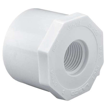 Zoro Select 438420 Pvc Reducing Bushing, Spigot X Fnpt, 4 In X 2 In Pipe Size