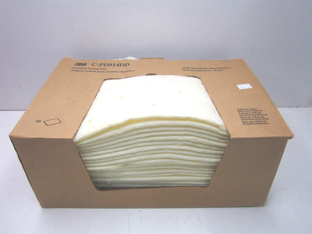 3M (C-PD914DD) 23.5 gal Volume Yellow Absorbent Pads - Pack of 25 