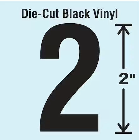 Stranco Dbv-2-2-10 Die Cut Number Label, 2, 10 Cards,Pk10