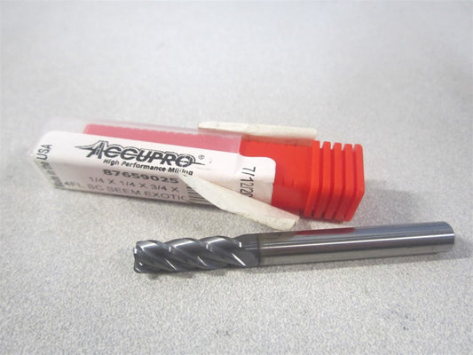 (437-2500-030C11) 1/4" x 3/4" x 1/4" x 2-1/2" OAL Carbide Corner Radius End Mill