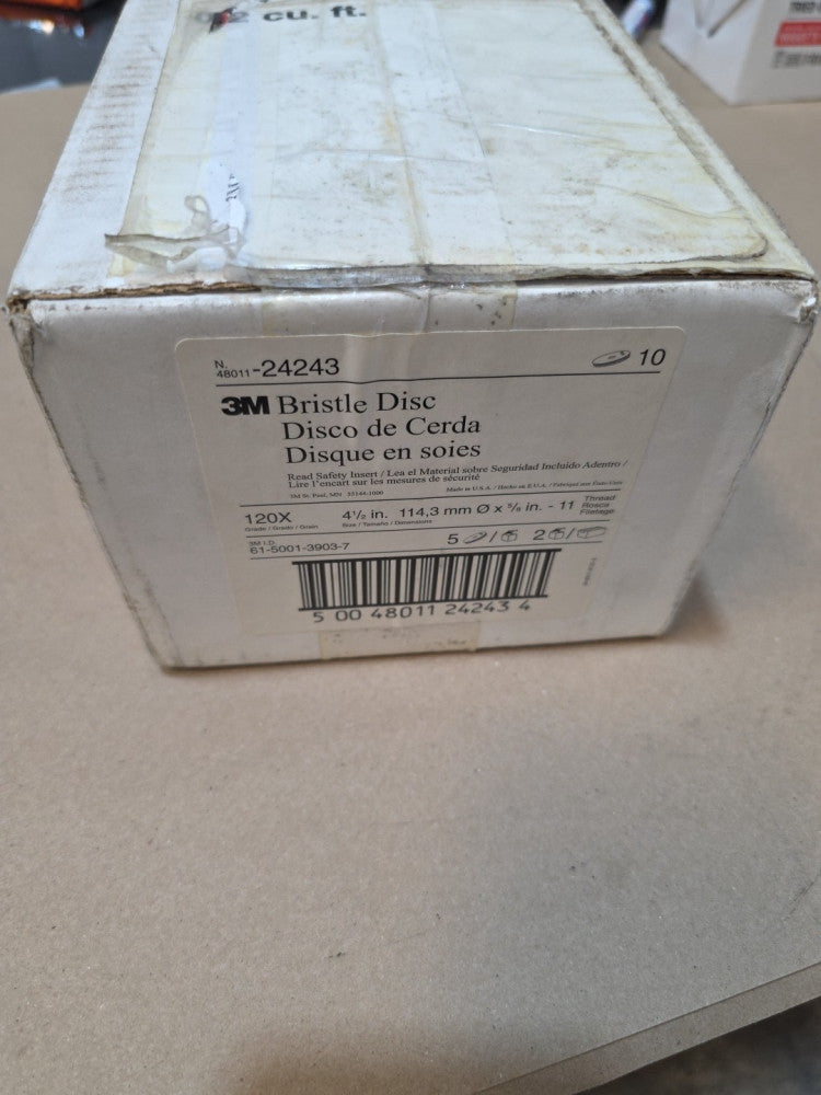 3M 24243 Bristle Disc 4-1/2" 120X PACK OF 10 5/8-11