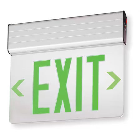 Lithonia Lighting Edg 2 G El M6 Edge-Lit Exit Sign, Silver, 2 Face(S), Led,