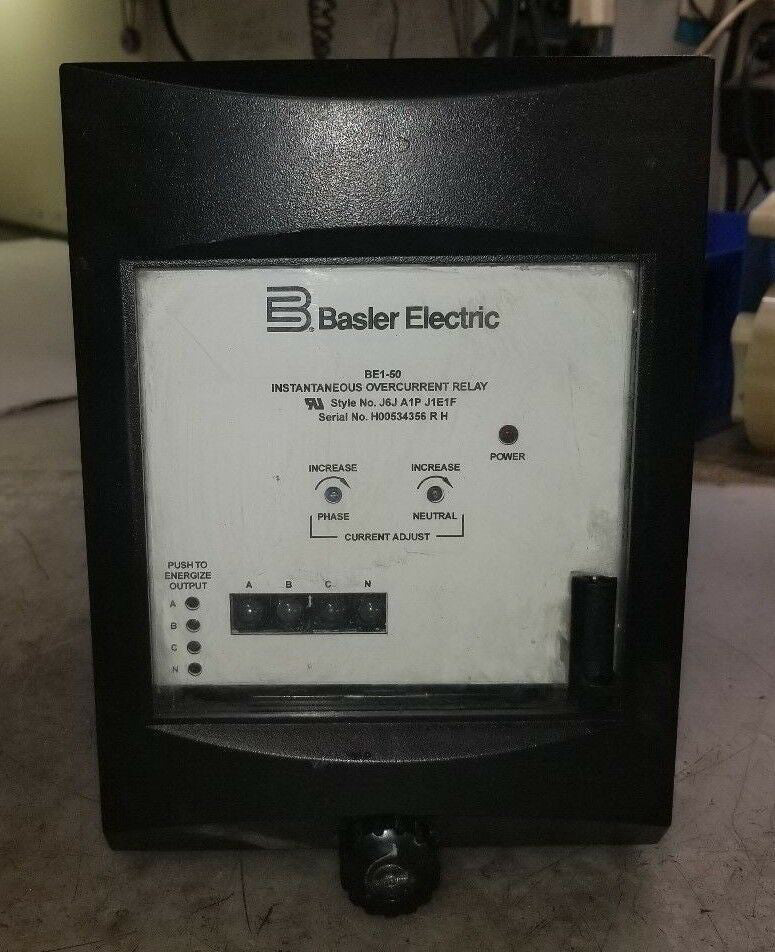 BASLER ELECTRIC BE1-50 INSTANTANEOUS OVERCURRENT RELAY STYLE J6JA1PJ1E1F