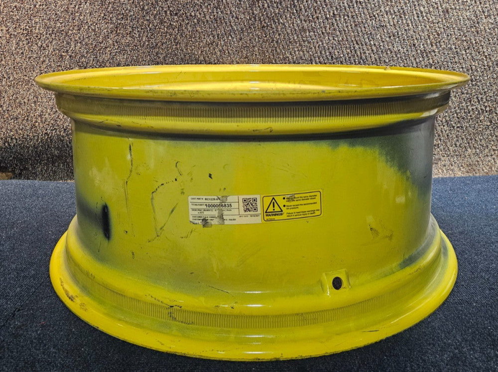 (QTY 1) Titan 1000006835 Yellow Agricultural Wheel Rim 12x28 6 Loop Clamps