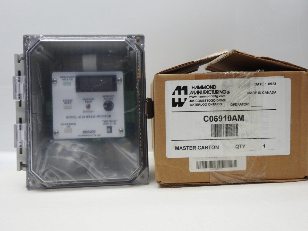 Hammond Manufacturing C06910AM Invalco Model 4728 BS&W Monitor - NEW!