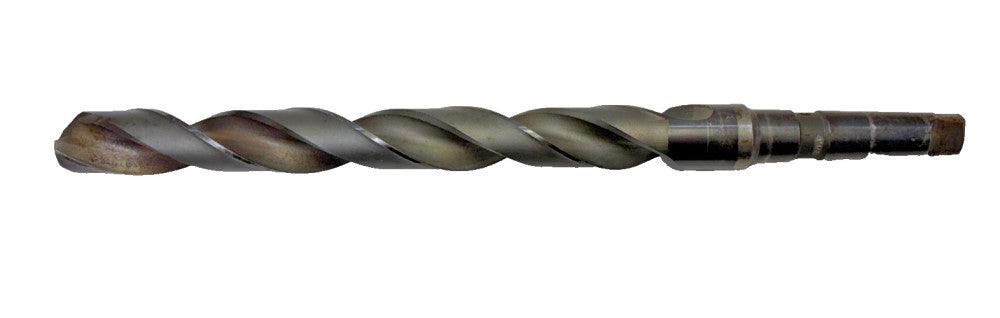 #4 MORSE TAPER SHANK DRILL BIT, SPIRAL 2 FLUTE, OAL 20-1/2"