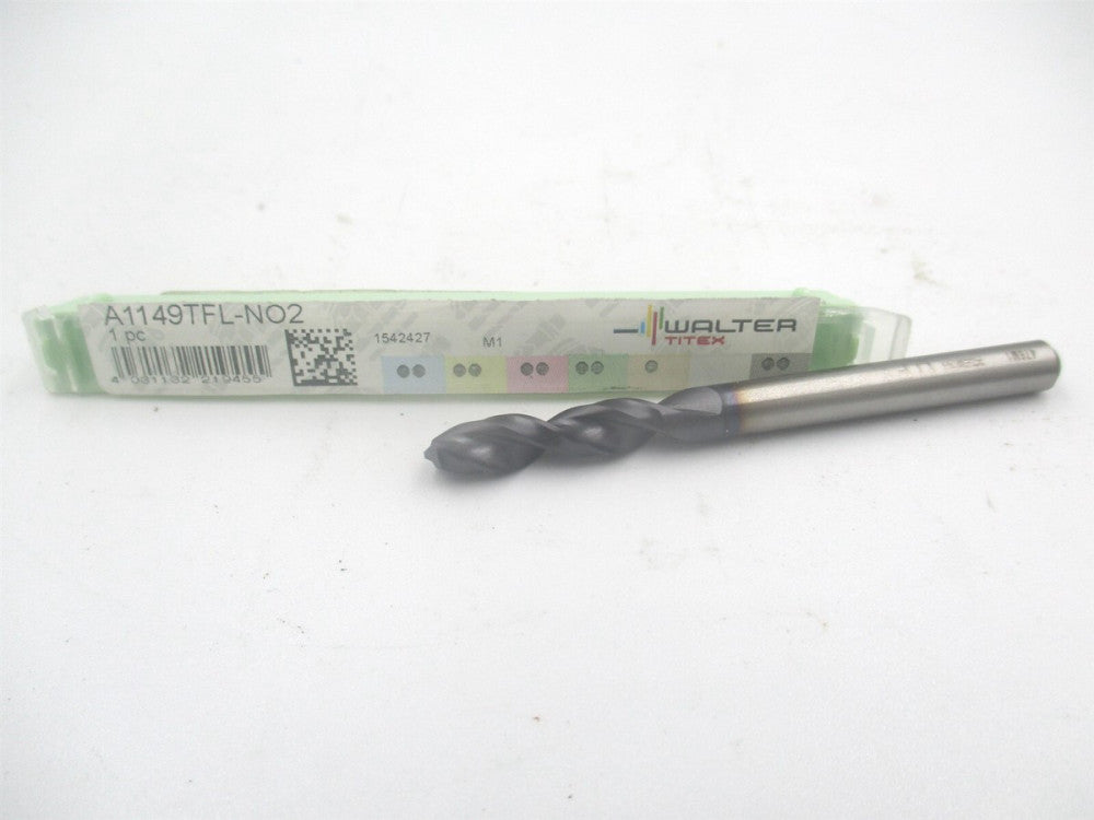 Walter (A1149TFL-NO2) 02 Dia. × 66mm OAL 3xD HSS Stub Length Drill Bit 